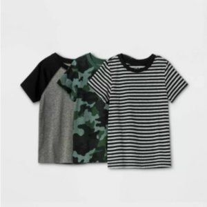 Toddler Boys' 3pk Crew Neck Short Sleeve T-Shirt - Cat & Jack Gray/Camo 5T